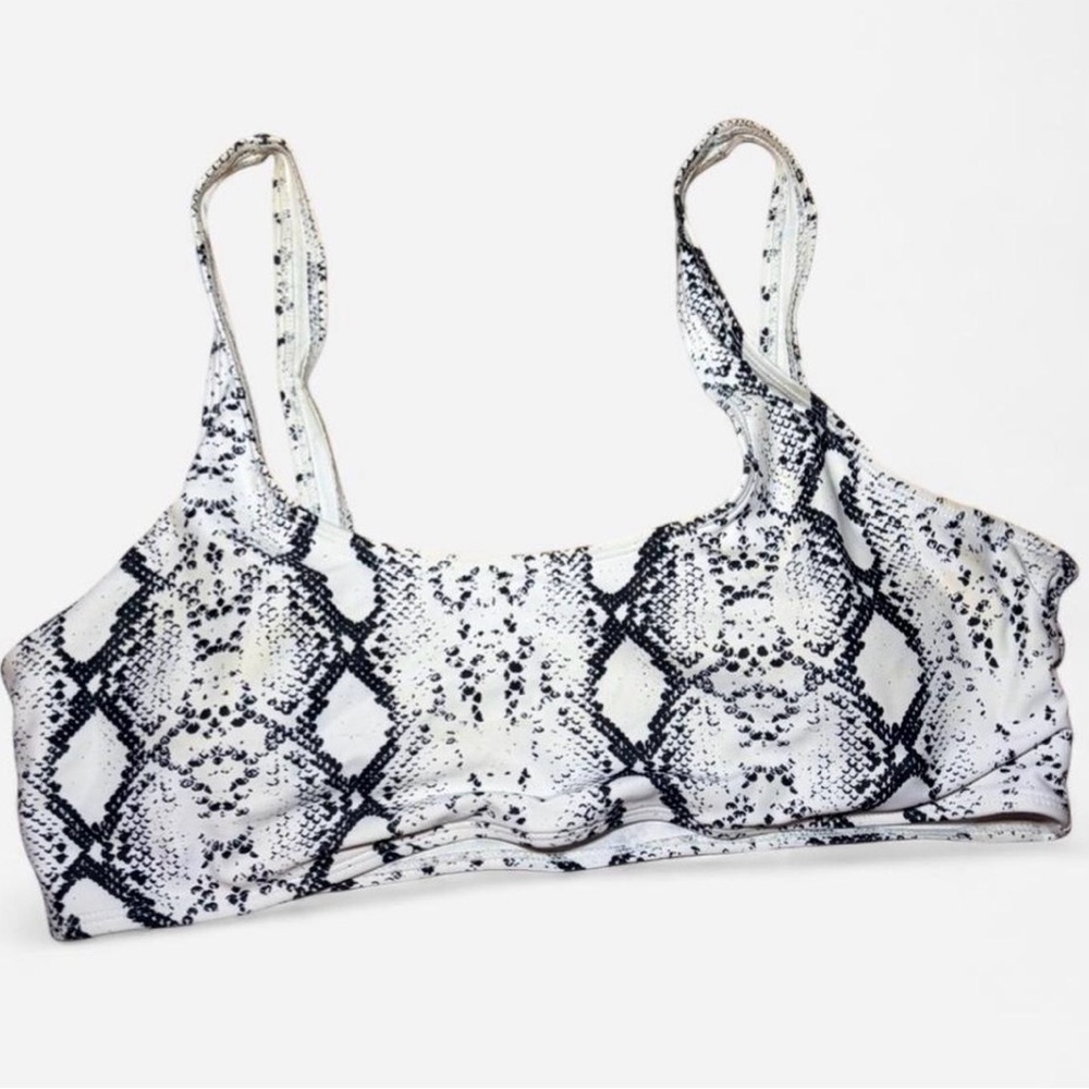 Snakeskin Print Bikini Top